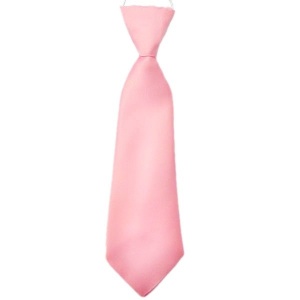 Boys Baby Pink Plain Satin Tie on Elastic